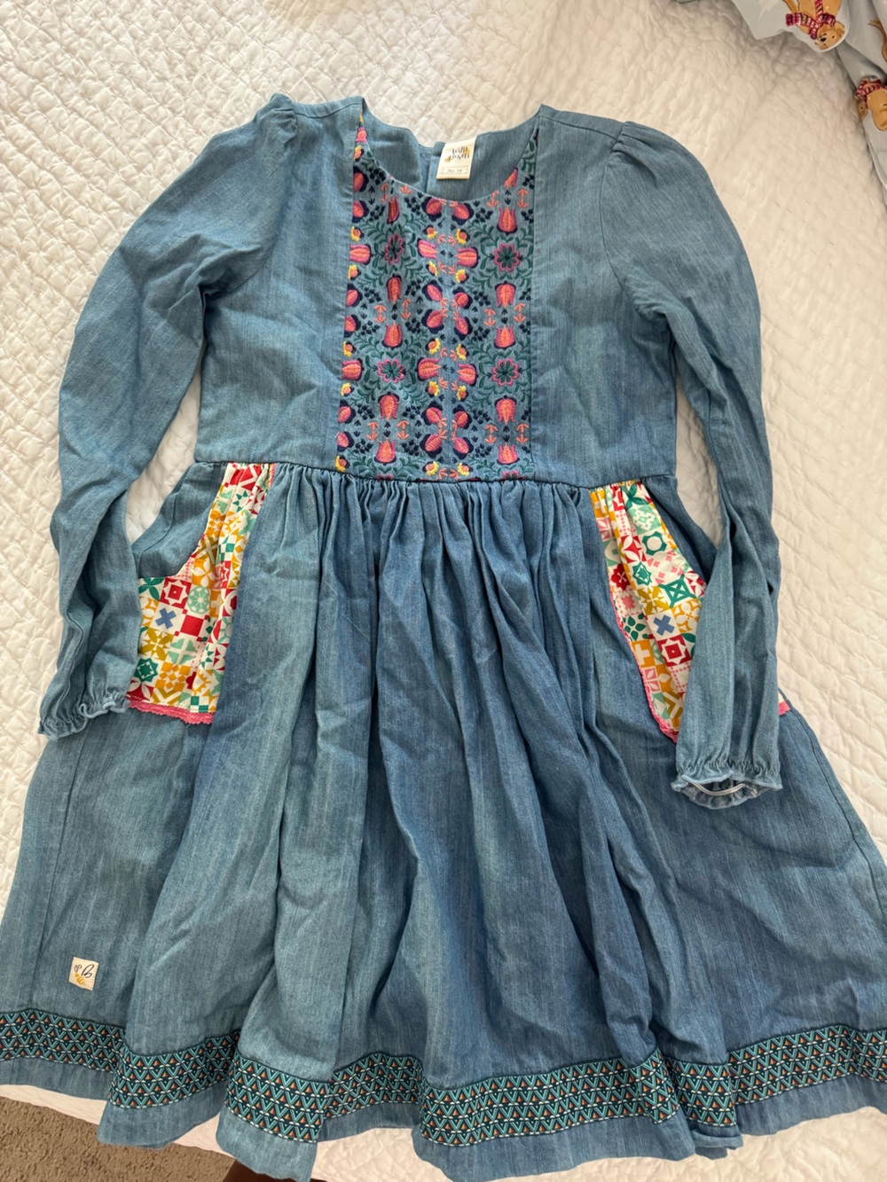 Wild flowers denim dress size 14